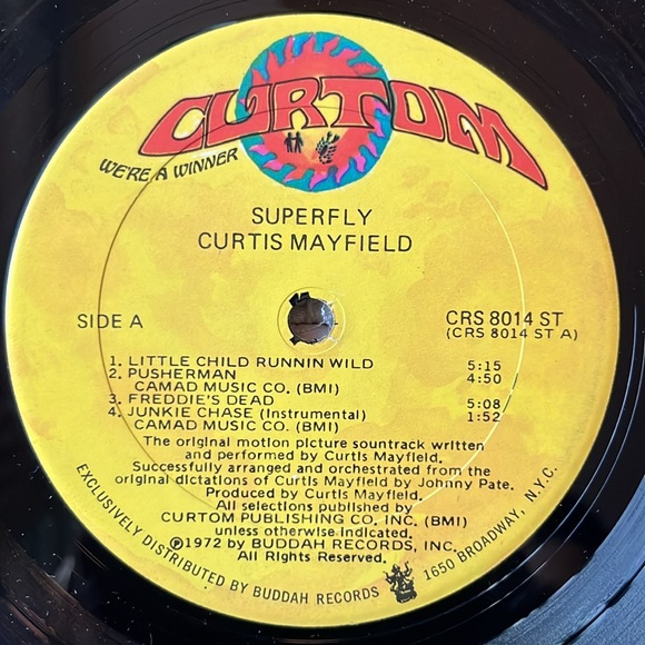 Curtis Mayfield - “Super Fly” (Original Soundtrack) Vinyl LP / OG Press - Picture 4 of 5